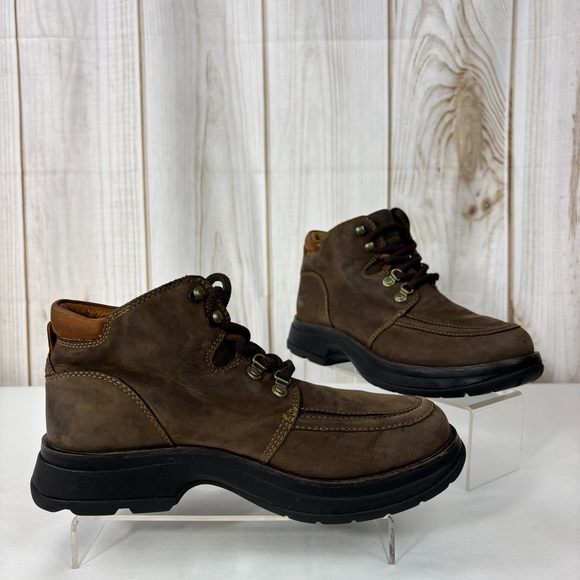 Timberland Leather Boots Rugged Outdoor Combat Comfort Ankle Boot Brown Sz 8.5 - Picture 2 of 15